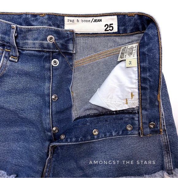 rag & bone /JEAN Lou Bluehill Blue Cut Off Denim Shorts - Picture 11 of 13